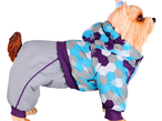 Деззи Комбинезон мальчик серые штаны/серо-голуб-фиолетовая куртка, 35см
