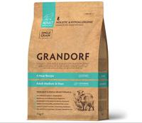 Grandorf корм для собак средних и крупных пород 4 вида мяса 3 кг