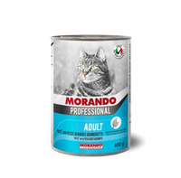Morando Professional Консервы для кошек Белая рыба и креветки, паштет(ж/б) 0,4кг